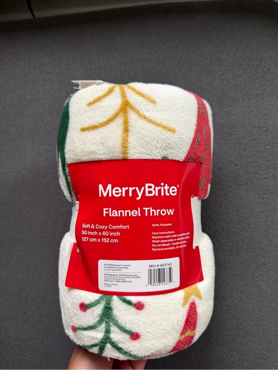 Other - Red & White Holiday Flannel Throw